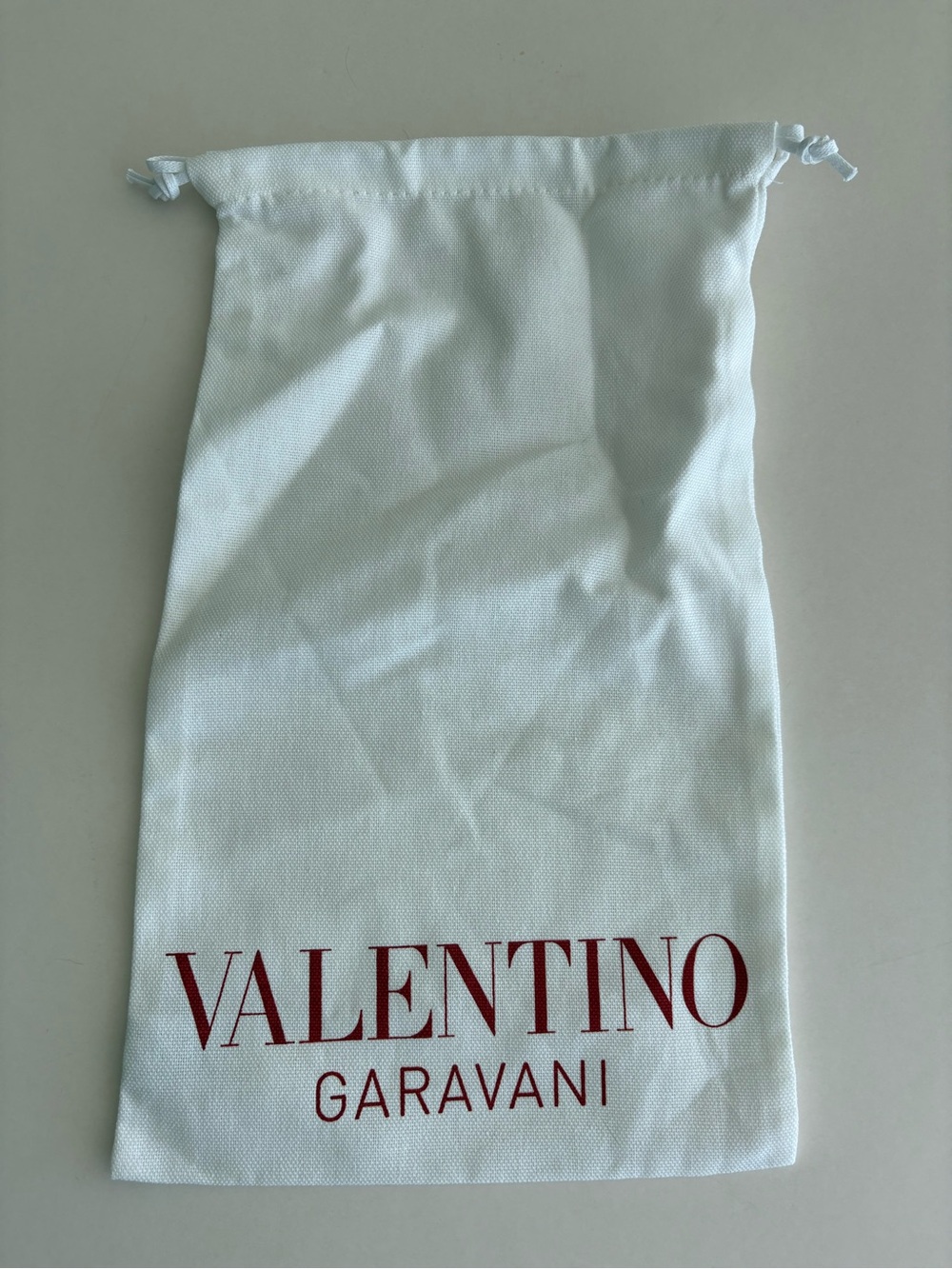 Valentino Garavani White Dust Bag with Red Logo - New
